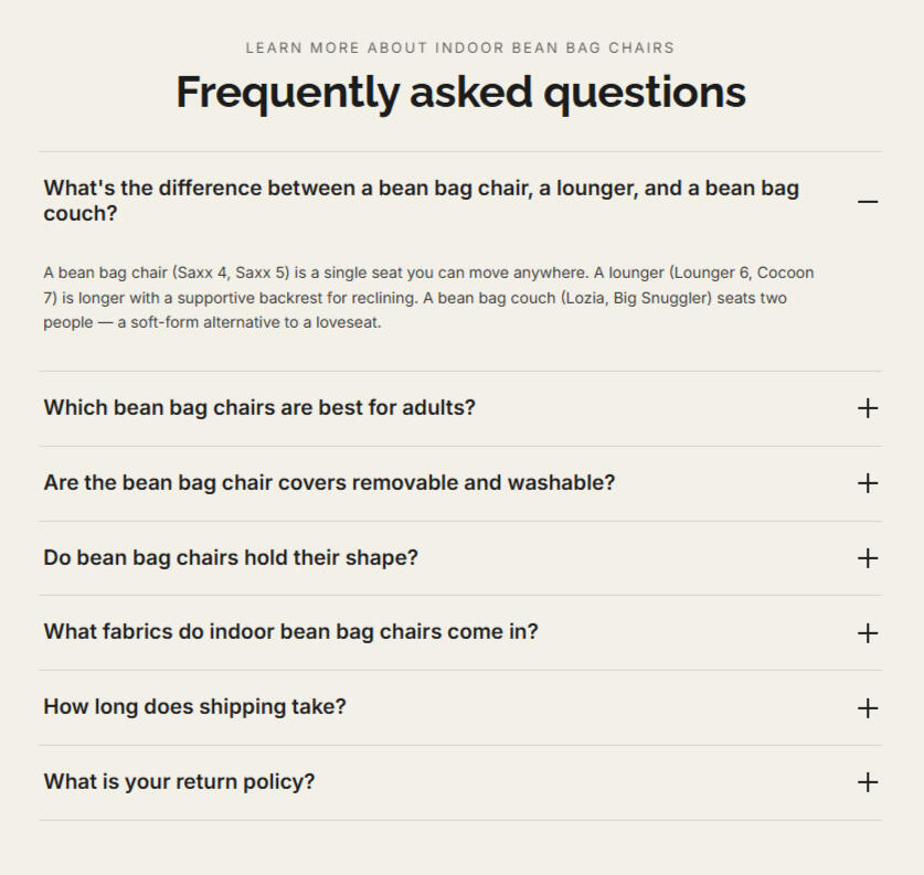 Jaxx Category FAQ